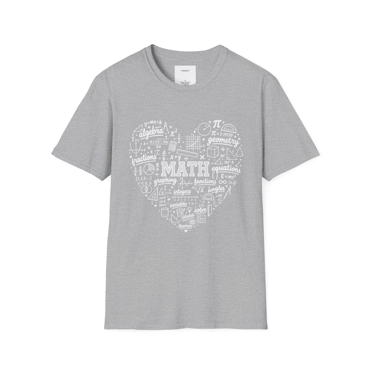 Math Heart T-Shirt — Cute Chalkboard Math Symbols Tee for Teachers & Students