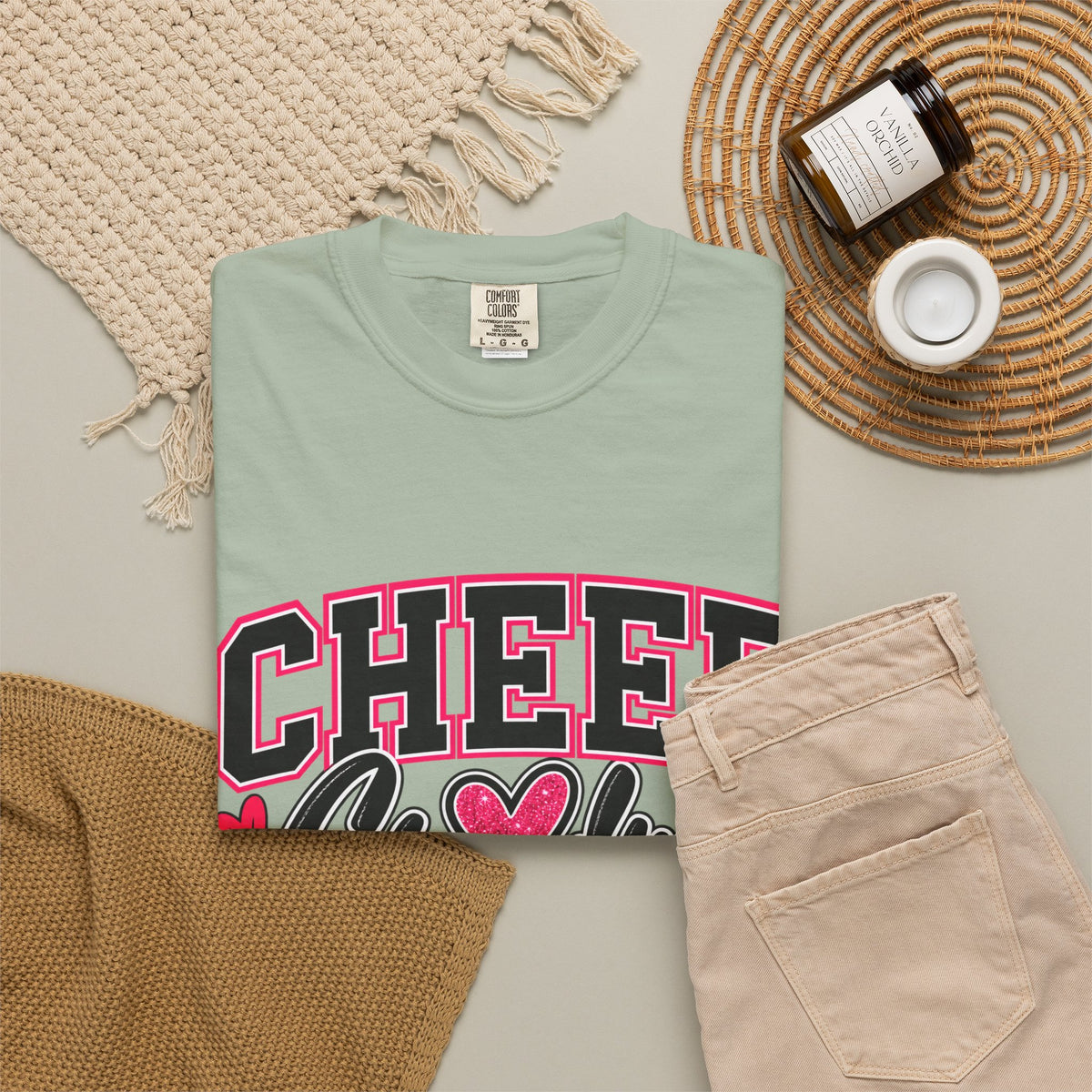 Cheer Grandma T-Shirt — Pink Pom-Pom Cheerleading Tee for Grandmothers