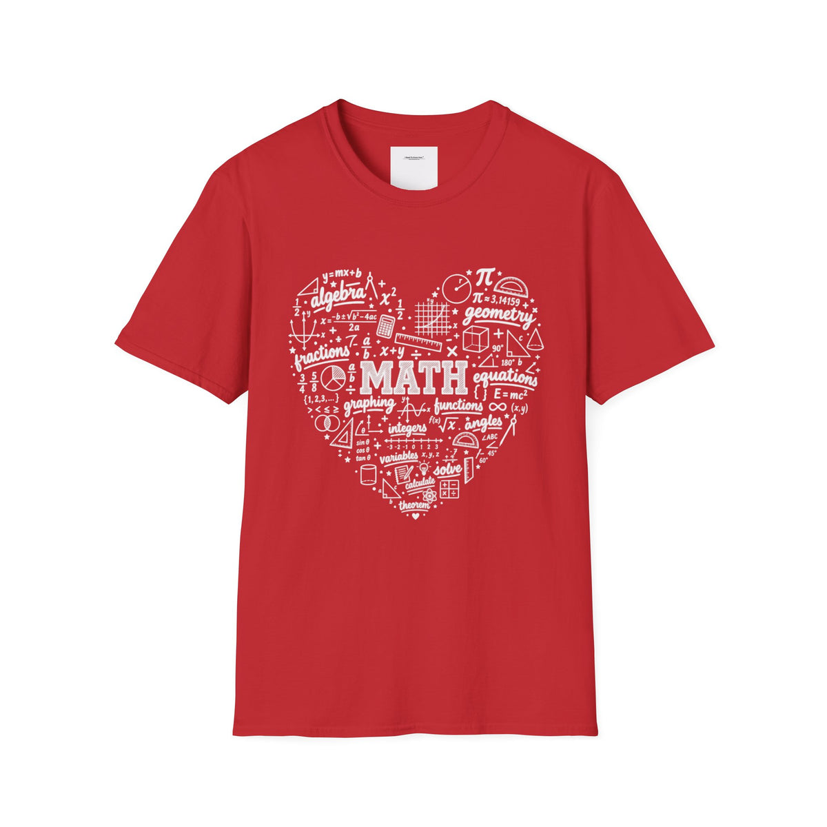 Math Heart T-Shirt — Cute Chalkboard Math Symbols Tee for Teachers & Students