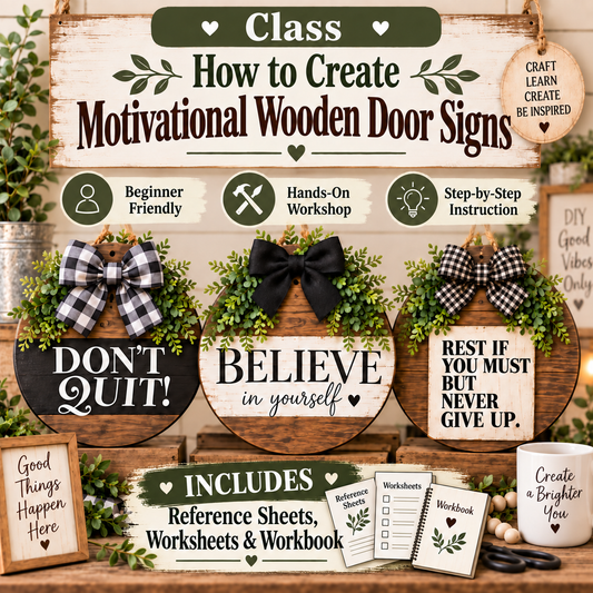 Group In person -Create Your Own Wooden Door Sign — Hands-On Workshop - Wooden Door Sign Making Class | Learn to Create Your Own Custom Door Sign (Copy) (Copy)