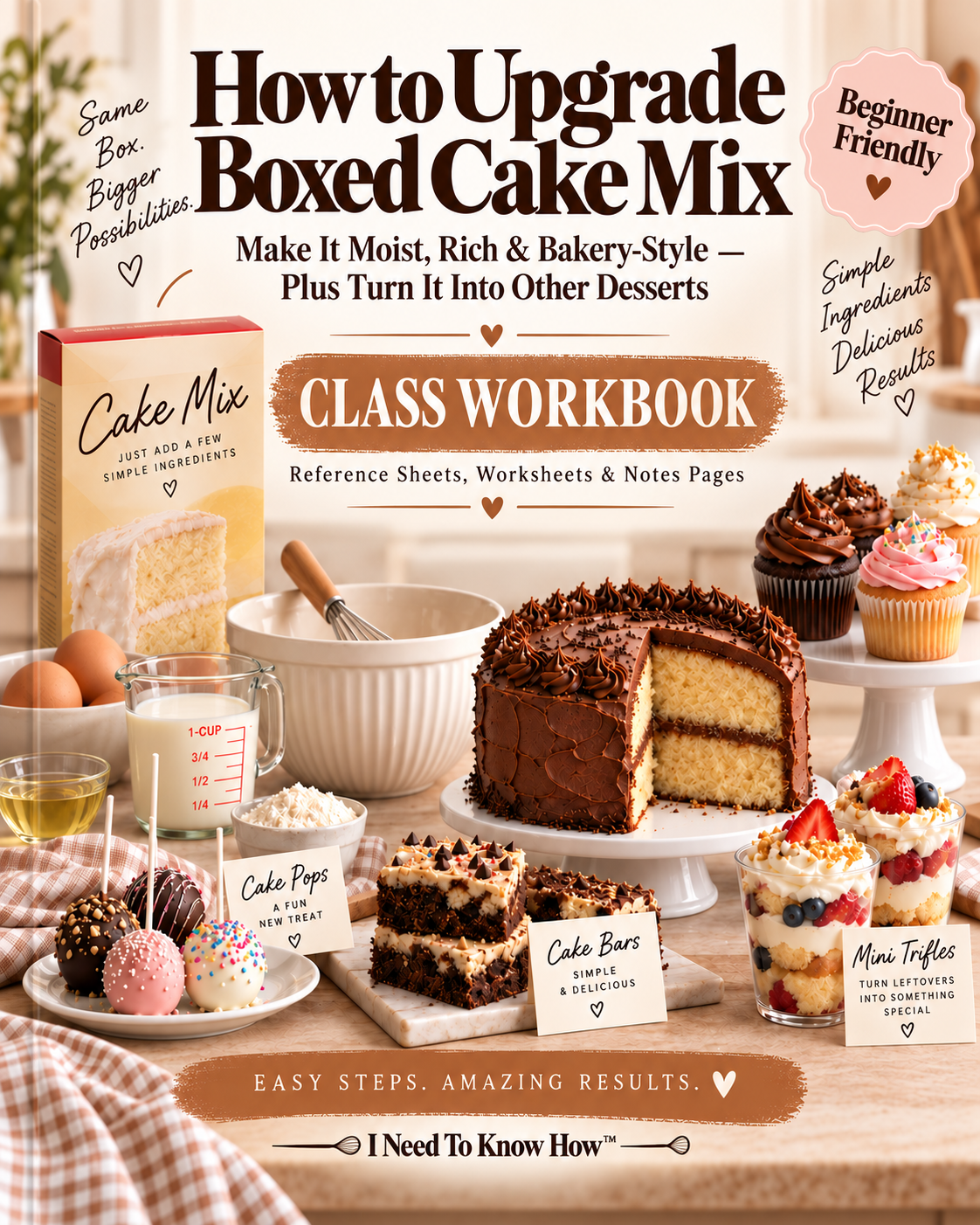 Group Online - How to Upgrade Boxed Cake Mix | Bakery-Style Baking Guide + Reference Sheets & Worksheets